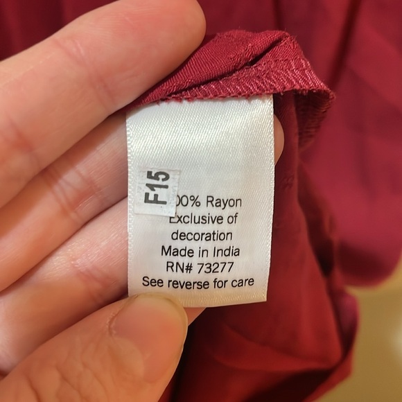 Women’s New Croft and Barrow Red Midi Dress Long Sleeve Smocked Waist An… - Picture 5 of 6